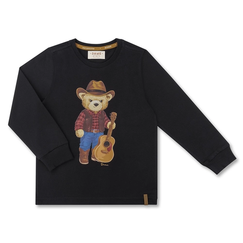 CAMISETA ALGODÃO TEDDY COUNTRY ML INFANTIL 7960 CAMISETA ALGODÃO TEDDY COUNTRY ML INFANTIL 7960 Preto 2