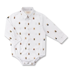 CAMISA/BODY TRICOLINE ESTAMPA TEDDY ML BEBÊ 7869
