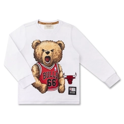 CAMISETA ALGODÃO NBA TEDDY CHICAGO BULLS ML INFANTIL 8156