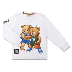 CAMISETA ALGODÃO NBA TEDDY MILWAUKEE BUCKS ML INFANTIL 8172