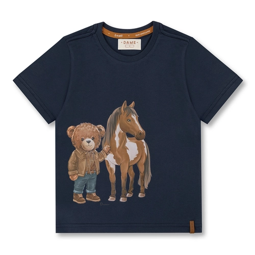 CAMISETA ALGODÃO TEDDY CAVALO MC INFANTIL 7990 CAMISETA ALGODÃO TEDDY CAVALO MC INFANTIL 7990  Marinho 8
