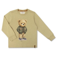 CAMISETA ALGODÃO TEDDY VINTAGE VERDE ML INFANTIL 7972
