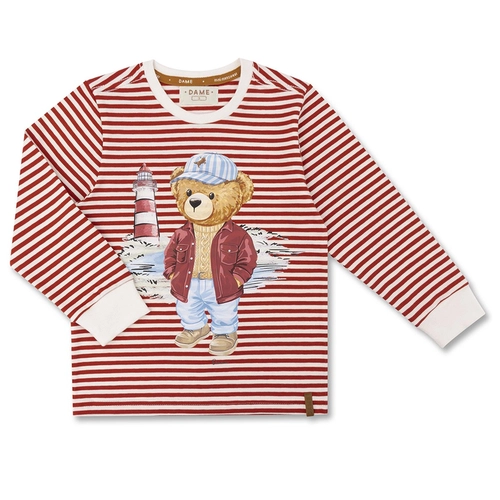 CAMISETA ALGODÃO LISTRADA NAVY TEDDY FAROL ML INFANTIL 7983 CAMISETA ALGODÃO LISTRADA NAVY TEDDY FAROL ML INFANTIL 7983 Carmim 2