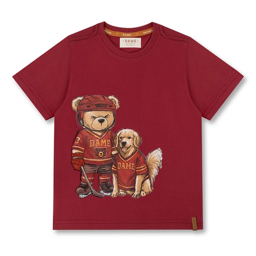 CAMISETA ALGODÃO TEDDY HOCKEY MC INFANTIL 7988 CAMISETA ALGODÃO TEDDY HOCKEY MC INFANTIL 7988  Carmim 12