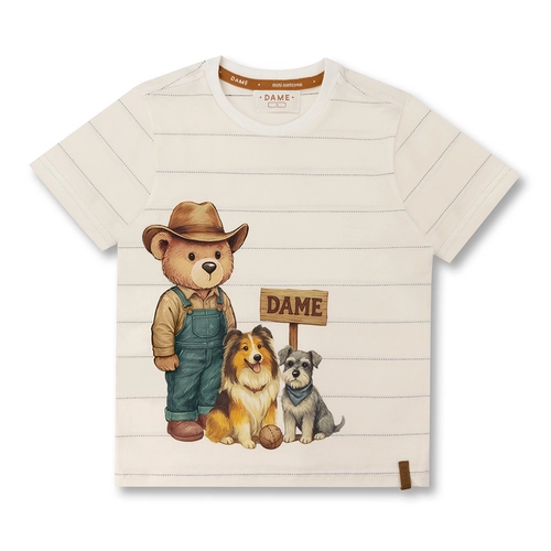 CAMISETA ALGODÃO PIMA LISTRADA TEDDY CÃES MC INFANTIL 8008 CAMISETA ALGODÃO PIMA LISTRADA TEDDY CÃES MC INFANTIL 8008  Off 1