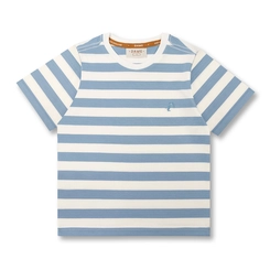 CAMISETA ALGODÃO LISTRADA NAVY BORDADO CAVALO MC INFANTIL 8009