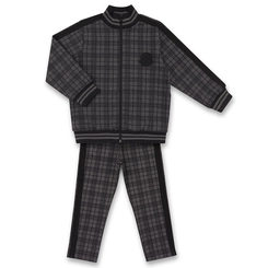 CONJUNTO JAQUETA/CALÇA COLLEGE MALHA JACQUARD XADREZ INFANTIL 8046