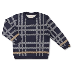 BLUSA TRICÔ JACQUARD XADREZ INFANTIL 8096