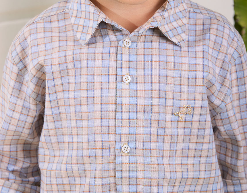 CAMISA ALGODÃO XADREZ ML INFANTIL 7715