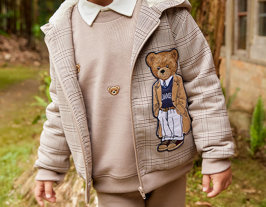 CONJUNTO AGASALHO/CALÇA MOLETOM BORDADOS MINI TEDDY INFANTIL 8025