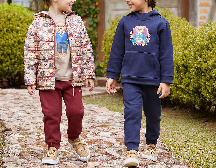 CONJUNTO AGASALHO/CALÇA MOLETOM FELPADO TEDDY UNIVERSITY INFANTIL 8031