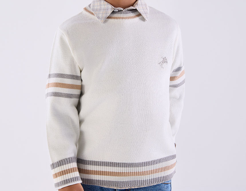 BLUSA TRICÔ LISTRADA CLÁSSICA INFANTIL 8086
