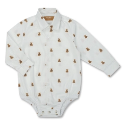 CAMISA/BODY TRICOLINE ESTAMPA TEDDY ML BEBÊ 7671