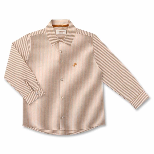 CAMISA ALGODÃO LISTRADA ML INFANTIL 8352 CAMISA ALGODÃO LISTRADA ML INFANTIL 8352 Caramelo 12