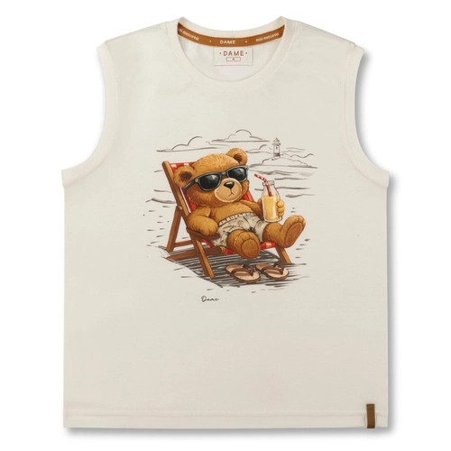 REGATA ALGODÃO TEDDY PRAIA COM TATOO INFANTIL 8368