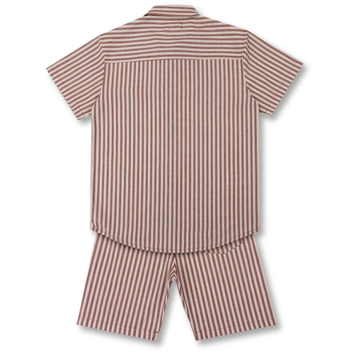 CONJUNTO CAMISA, CAMISETA E BERMUDA TEDDY NÁUTICO INFANTIL 8369