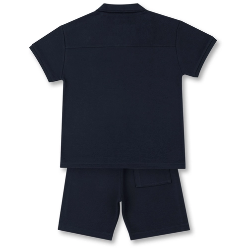 CONJUNTO CAMISETA E BERMUDA TEDDY BARCO INFANTIL 8270 Marinho
