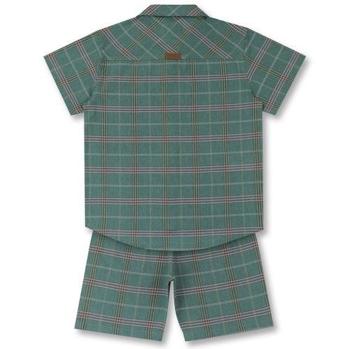 CONJUNTO CAMISA, CAMISETA E BERMUDA TEDDY LONTRA INFANTIL 8354