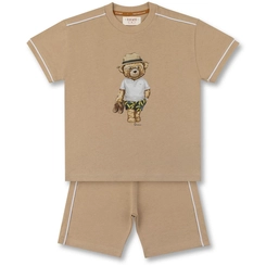 CONJUNTO CAMISETA E BERMUDA TEDDY BANANAS INFANTIL 8333