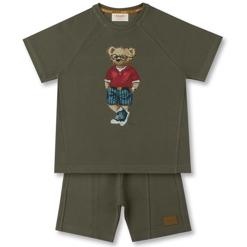 CONJUNTO CAMISETA E BERMUDA TEDDY ÓCULOS INFANTIL 8269 Grafite