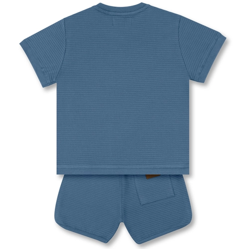 CONJUNTO CAMISETA E BERMUDA TEDDY TÊNIS BEBÊ 8210 Denim