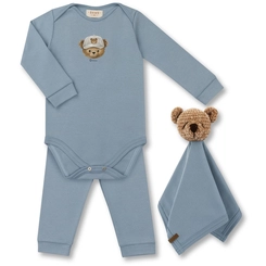SET BODY/CALÇA/NANINHA ALGODÃO EGÍPCIO TEDDY BONÉ ML BEBÊ 8206