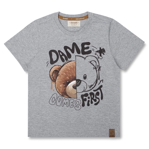 CAMISETA ALGODÃO TEDDY GRAFITE MC INFANTIL 7742 CAMISETA ALGODÃO TEDDY GRAFITE MC INFANTIL 7742 Cinza 1