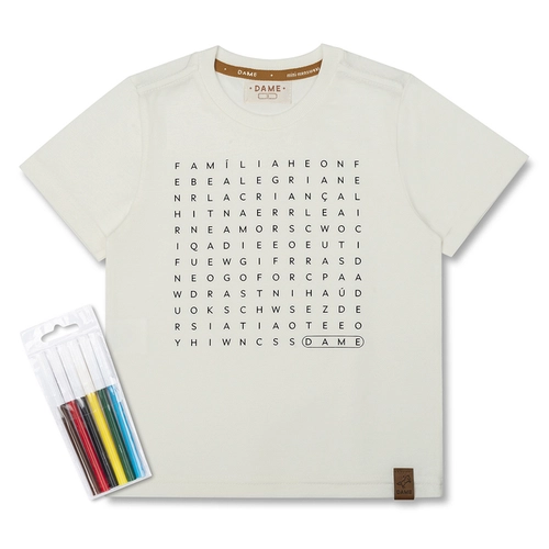 CAMISETA ALGODÃO ANO NOVO CAÇA PALAVRAS MC INFANTIL 7862 CAMISETA ALGODÃO ANO NOVO CAÇA PALAVRAS MC INFANTIL 7862  Off 12