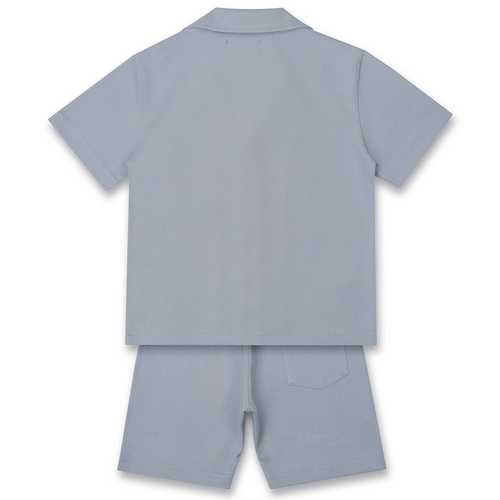 CONJUNTO MALHA CAMISA RESORT E BERMUDA INFANTIL 7774 Delavê
