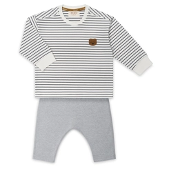 CONJUNTO CAMISETA LISTRADA CALCA MOLETOM 7375