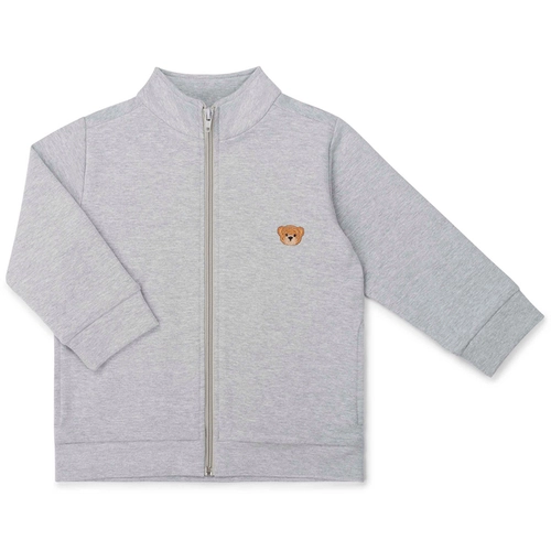 CONJUNTO MOLETOM JAQUETA PATCH ROSTO URSO 7378 Cinza