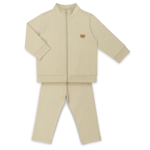 CONJUNTO MOLETOM JAQUETA PATCH ROSTO URSO 7378 Cinza