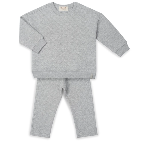 CONJUNTO MOLETOM COM MATELASSE 7382 Cinza