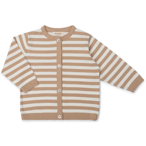 CONJUNTO DE TRICOT CARDIGAN LISTRADO 7389 Cinza