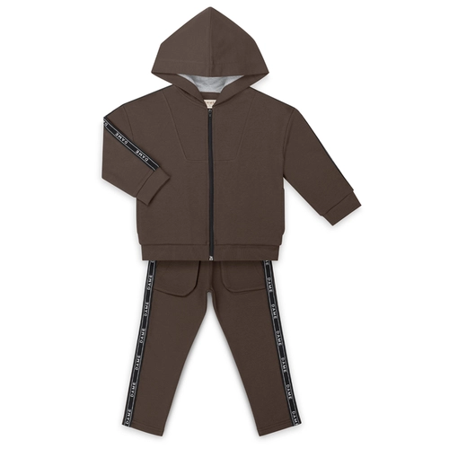 CONJUNTO MOLETOM JAQUETA CADARÇO 7490 Chocolate