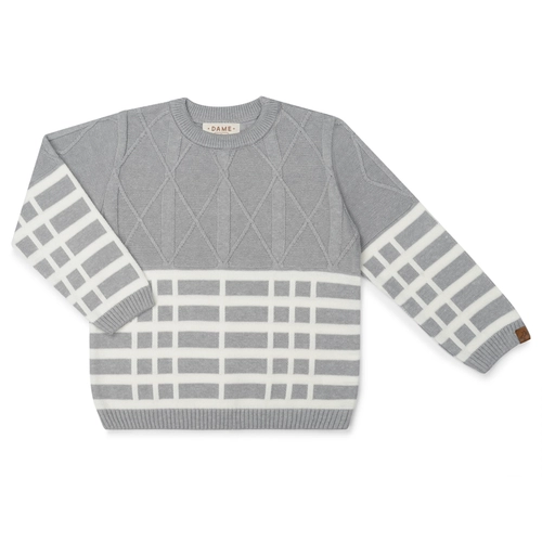 BLUSA TRICOT ARANS BARRA XADREZ 7547