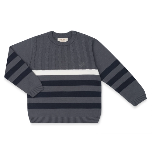 BLUSA  TRICOT LISTRADA TRANCAS 7566