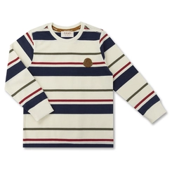CAMISETA ALGODÃO LISTRADA NAVY ML INFANTIL 7979