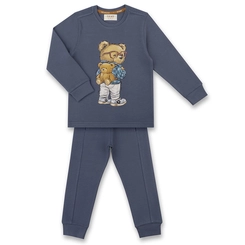 CONJUNTO BLUSA/CALÇA MALHA TEXTURIZADA TEDDY MOCHILA INFANTIL 8038