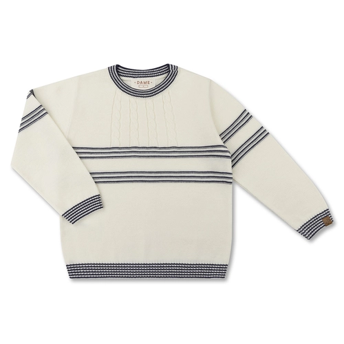 BLUSA TRICÔ LISTRAS E TRANÇAS INFANTIL 8094