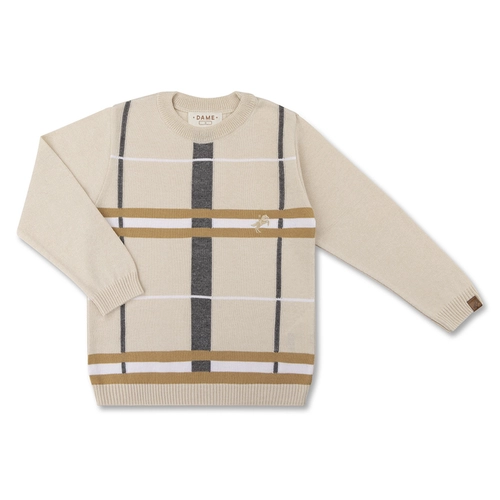 BLUSA TRICÔ INTÁRSIA XADREZ INFANTIL 8095