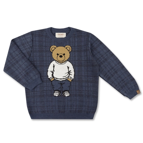 BLUSA TRICÔ JACQUARD XADREZ TEDDY INFANTIL 8098
