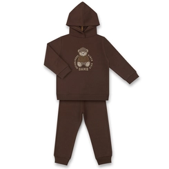 CONJUNTO AGASALHO/CALÇA MOLETOM PATCH TEDDY SENTADO INFANTIL 8024