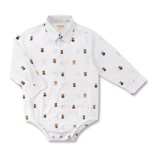 CAMISA/BODY TRICOLINE ESTAMPA TEDDY ML BEBÊ 7869 CAMISA/BODY TRICOLINE ESTAMPA TEDDY ML BEBÊ 7869  Branco G