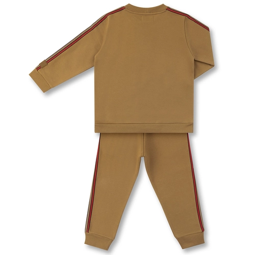 CONJUNTO AGASALHO/CALÇA MOLETOM FELPADO PATCH TEDDY SKI INFANTIL 8030 Caramelo