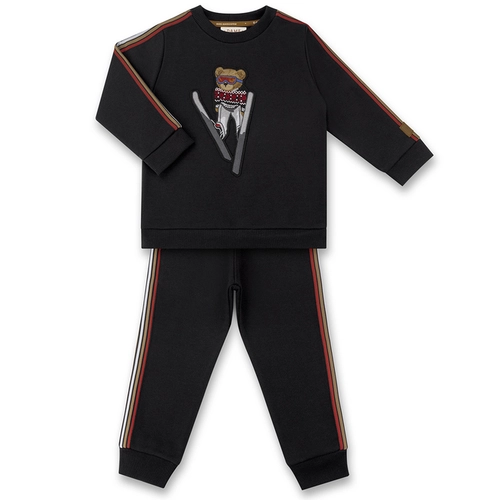 CONJUNTO AGASALHO/CALÇA MOLETOM FELPADO PATCH TEDDY SKI INFANTIL 8030 Caramelo