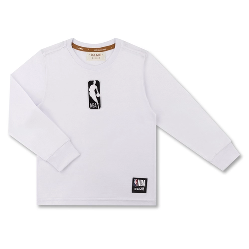 CAMISETA ALGODÃO NBA LOGOMAN ML INFANTIL 8176 CAMISETA ALGODÃO NBA LOGOMAN ML INFANTIL 8176  Branco 6