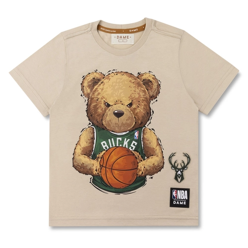 CAMISETA ALGODÃO NBA TEDDY MILWAUKEE BUCKS MC INFANTIL 8171 CAMISETA ALGODÃO NBA TEDDY MILWAUKEE BUCKS MC INFANTIL 8171  Linho 12
