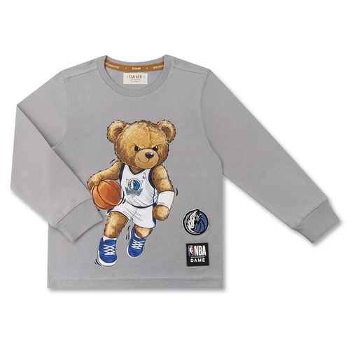 CAMISETA ALGODÃO NBA TEDDY DALLAS MAVERICKS ML INFANTIL 8167 CAMISETA ALGODÃO NBA TEDDY DALLAS MAVERICKS ML INFANTIL 8167  Cinza 2