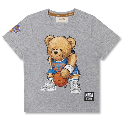 CAMISETA ALGODÃO NBA TEDDY NEW YORK KNICKS MC INFANTIL 8161 CAMISETA ALGODÃO NBA TEDDY NEW YORK KNICKS MC INFANTIL 8161  Cinza 1